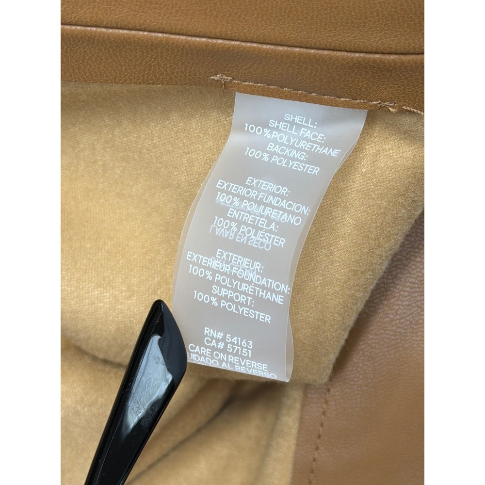 Calvin Klein Womens Faux Leather Belted Sheath‎ Dress Cognac Brown Size 8 - Picture 11 of 13